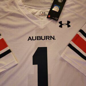 Auburn Tigers #1 War Eagles Under Armour white jersey.  NWT.  Size XL